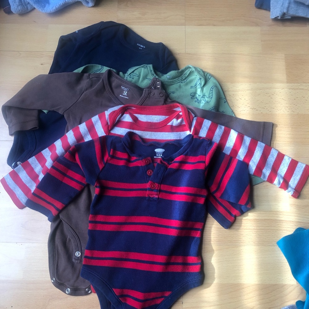 Bundle 12 shirts tops onesies and pants bottoms